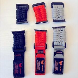 V-Moro  Paracord Watch Bands for Apple Watch bundle - Black, Orange, Gray